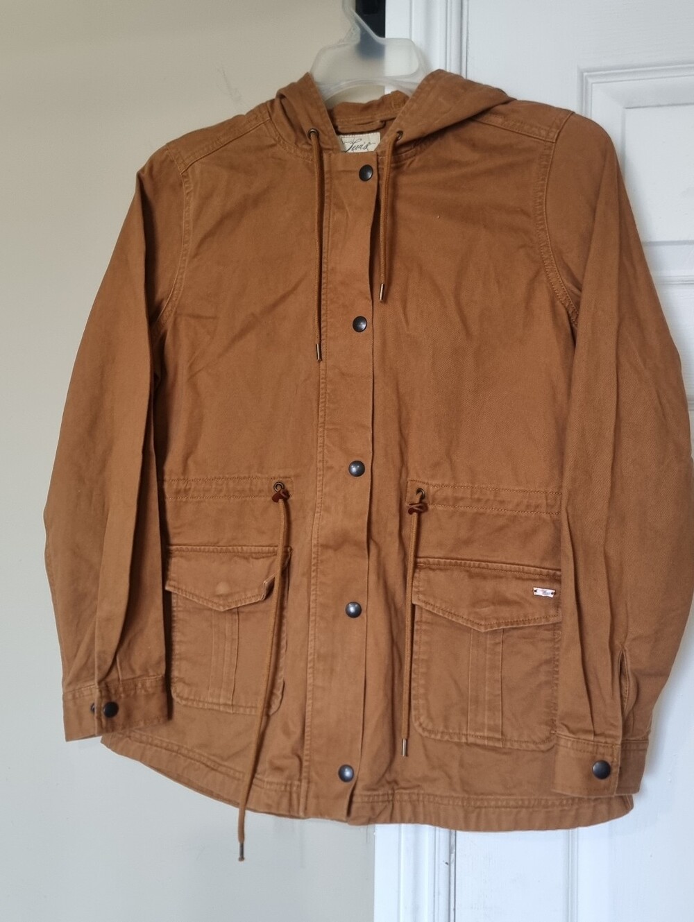 Levi's Vtg Womens Jacket size M Utility Hooded Brown Cotton